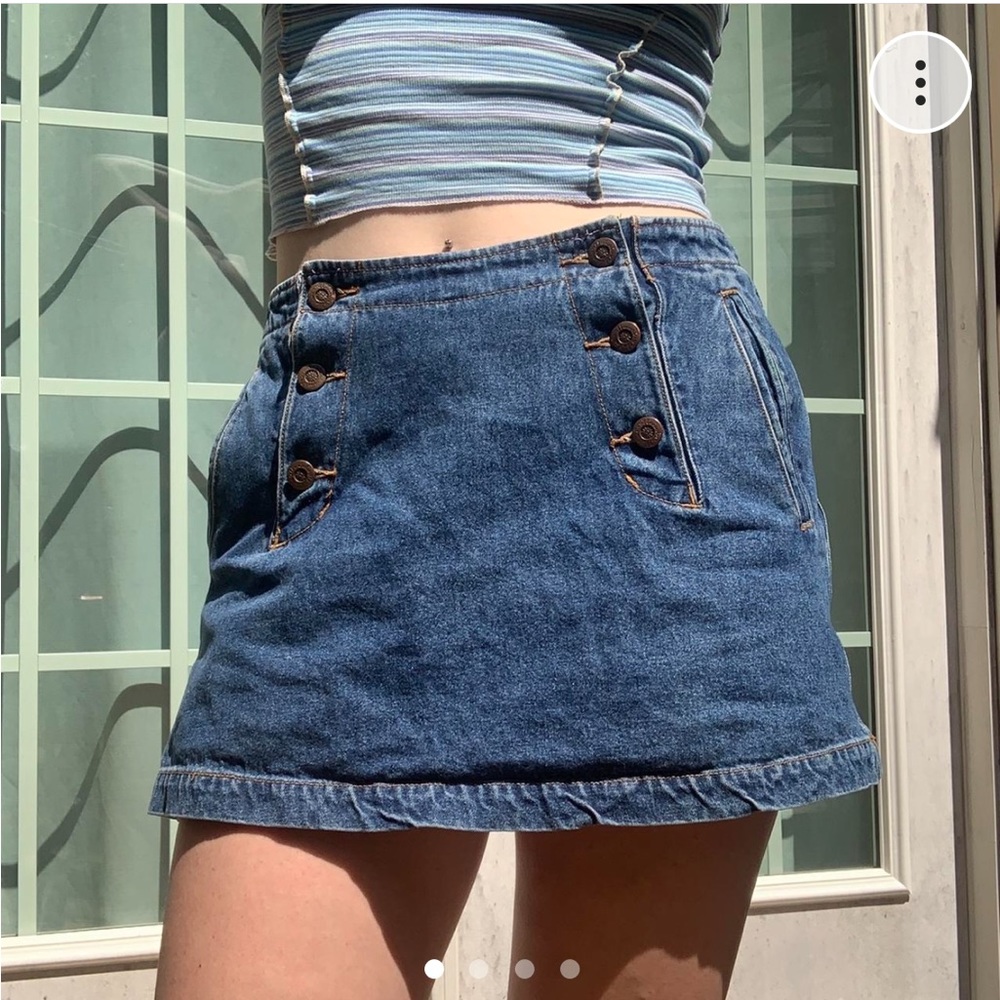 70s inspired denim skort